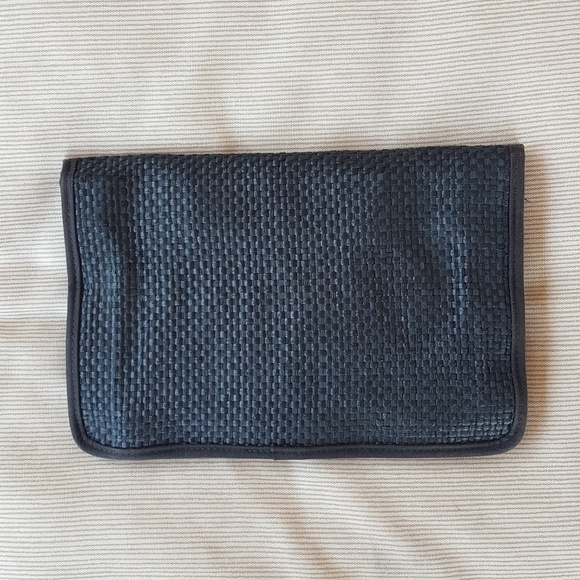 Vintage‎ Black Straw Clutch and Shoulder Bag - Picture 5 of 7